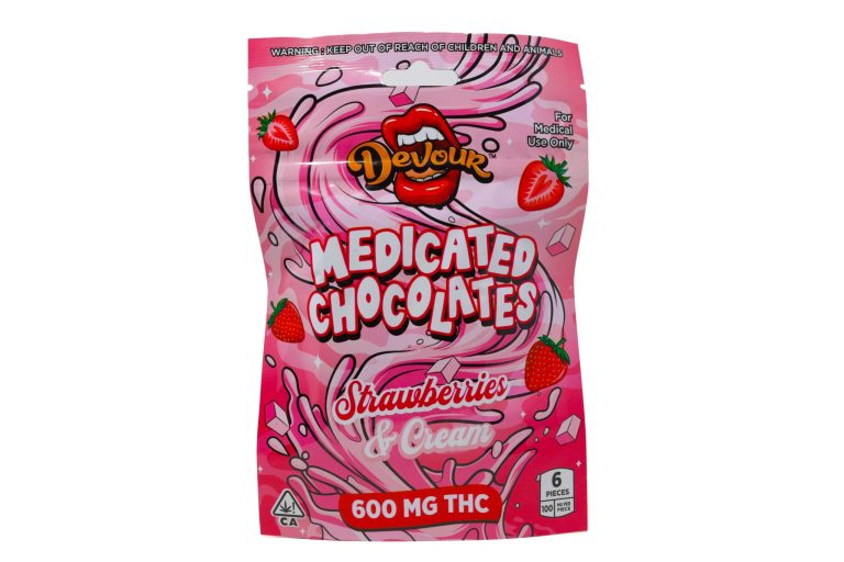 Devour Medicated Chocolates (600mg) – Strawberries & Cream