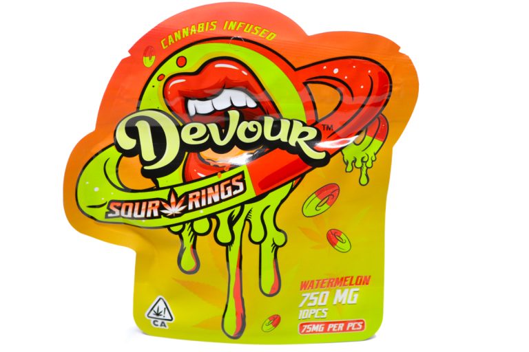 Devour Edibles (750mg) Sour Rings – Watermelon